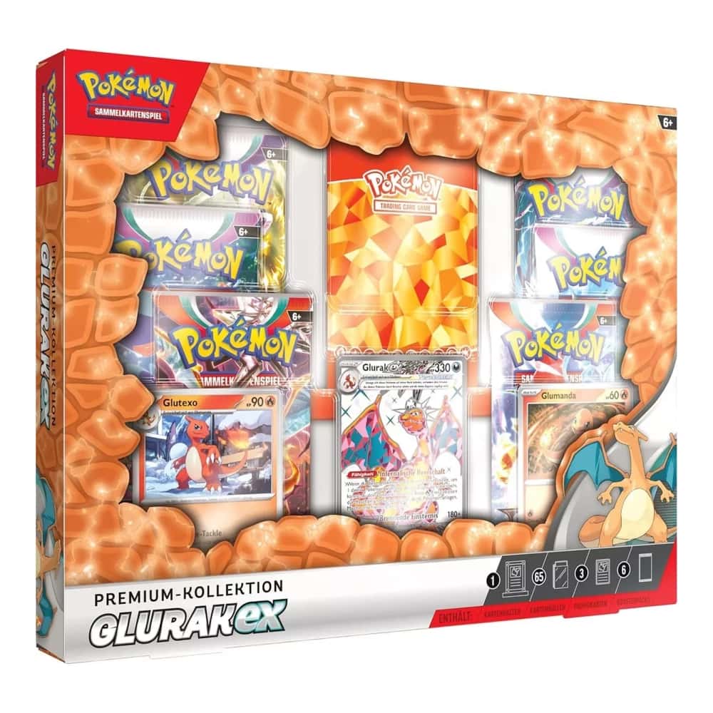 Karmesin & Purpur Produkte: Glurak ex Premium Kollektion (6 Booster)