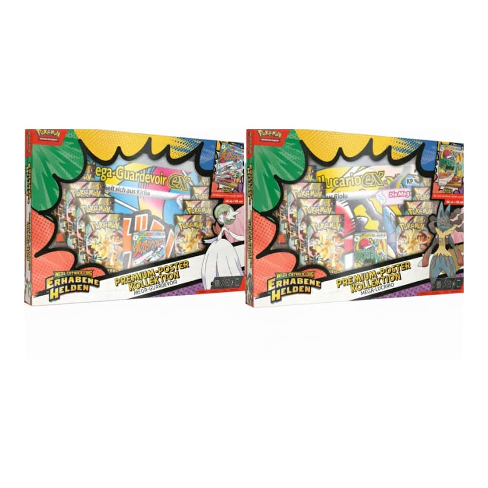 Mega-Entwicklung: "Erhabene Helden" - Mega Lucario / Mega Guardevoir Premium Poster Kolektion (8 Booster)